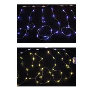 Tenda Sfalsata 125 Micro Led Luce Chiara o Sunny IP44 Batterie 3xAA