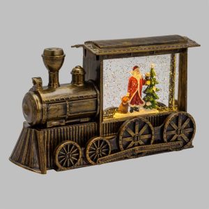 Lanterna Locomotiva Glitter 29x17 cm Led bianco caldo
