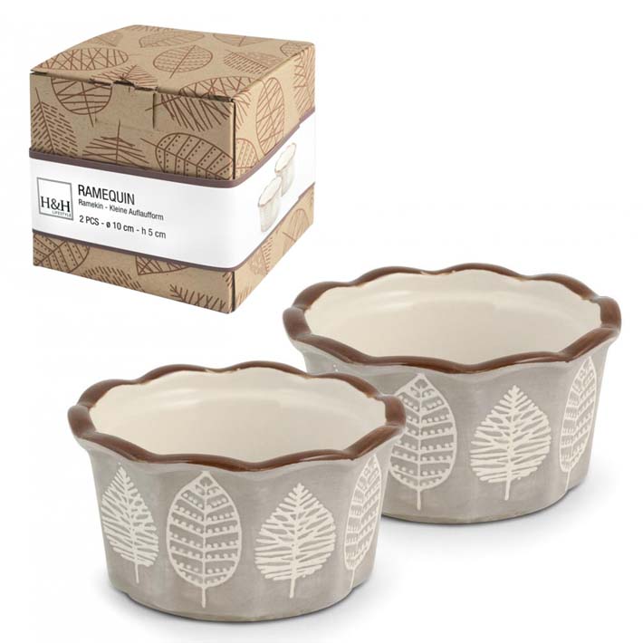 Set 2 pirofile Ramequin Michelle H&H in stoneware ø 10x5 cm