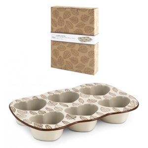 Stampo 6 muffin cuore in Stoneware decorato Michelle H&H 31x22x5 cm