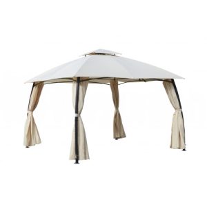 Gazebo Marinha Beige Struttura Acciaio 330x330x275 cm Papillon
