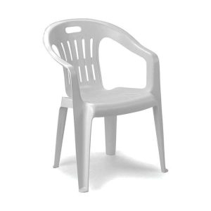 Set 4 Sedie giardino plastica PIONA impilabile 56x55x78 cm bianco