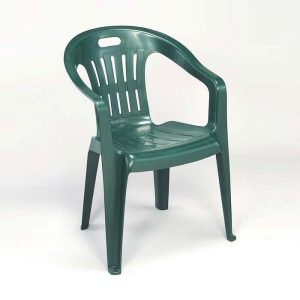 Sedia giardino plastica PIONA Impilabile 56x55x78 cm Verde