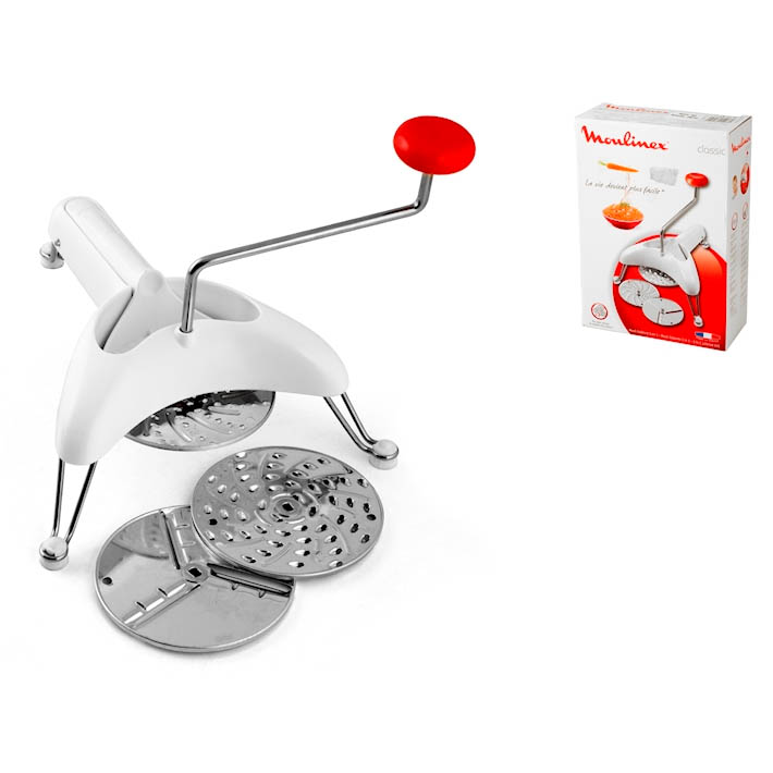 Utensile cucina Moulijulienne con 3 dischi per tagliare grattugiare affettare