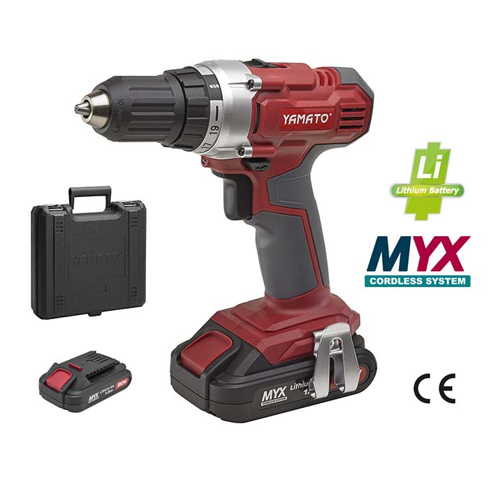 Kit trapano avvitatore batteria Litio 20V 1,5 Ah Yamato MYX
