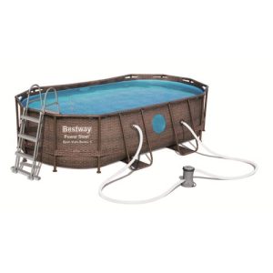 Piscina Ovale Bestway 56714 Rattan Con Oblò 427X250X100 cm