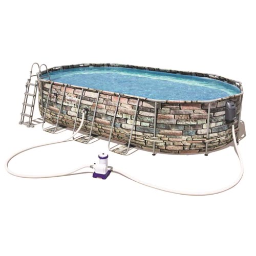 Piscina Ovale Bestway 56719 Effetto Mattoni 610X366X122 cm