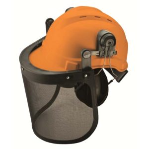 CASCO PROTETTIVO CON VISIERA E CUFFIE ANTI RUMORE