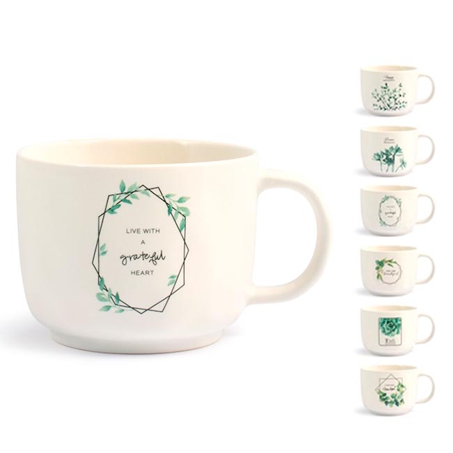 Tazza Colazione decori assortiti new bone china 350 cc Botanic H&H