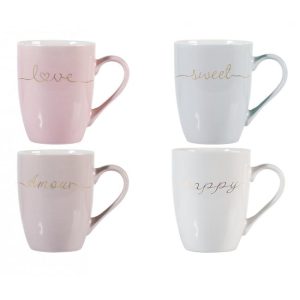 Tazza mug decori assortiti new bone china 330 cc Feeling H&H