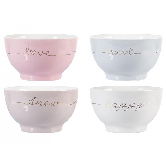 Tazza scodella decori assortiti new bone china 500 cc Feeling H&H