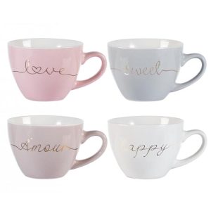Tazza tè decori assortiti new bone china 210 cc Feeling H&H