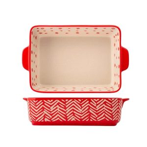 Pirofila rettangolare Rouge in stoneware H&H 16x22 cm