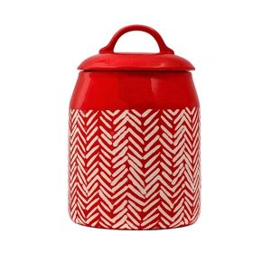 BARATTOLO IN STONEWARE DECORATO ROUGE H&H Ø 13 x 20 cm