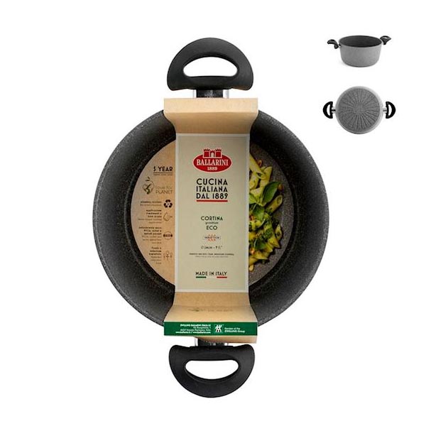 Casseruola 2 manici Ballarini Cortina Granitium Eco Induzione 24 cm