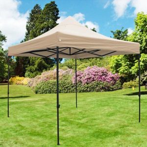 Gazebo FUNCHAL quadrato Acciaio Poliestere Beige 300x300x320 cm