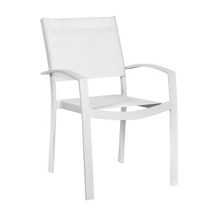 Sedia con braccioli alluminio textilene impilabile Chianca 56x66x86 cm