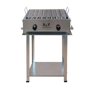 BARBECUE Gas Inox 2 Fuochi INSERTO CAMINETTI Con Kit Ruote BEP
