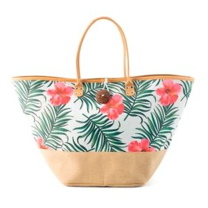 Borsa mare tempo libero in poliestere decorato con bottone H&H
