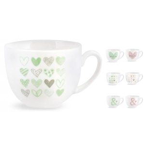 Tazza tè You&Me H&H decori assortiti new bone china 220 cc