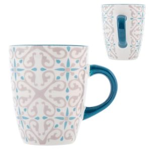 Tazza Mug Ischia H&H stoneware decoro azzurro grigio cc 340