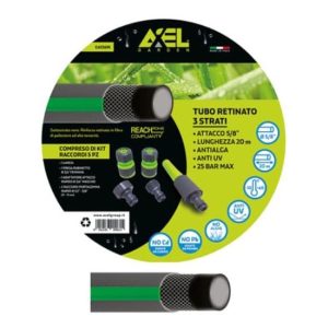 Tubo retinato 3 strati Smash 20 metri 5/8" con kit raccordi lancia 5pz Axel