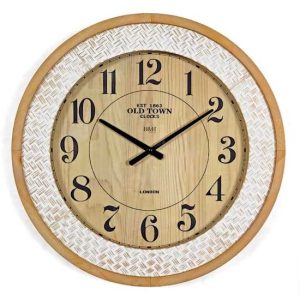 Orologio da parete design Vintage in legno H&H 60 CM