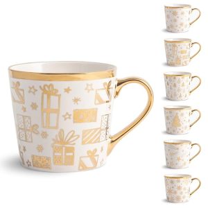 Tazza mug Gold&Joy H&H Porcellana NBC 400 cc decori assortiti
