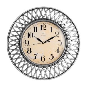 Orologio parete shafer tondo cm 40 colore argento H&H