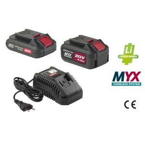 Kit Caricabatterie Universale e 2 Batterie 2Ah 4Ah Yamato MYX 20V