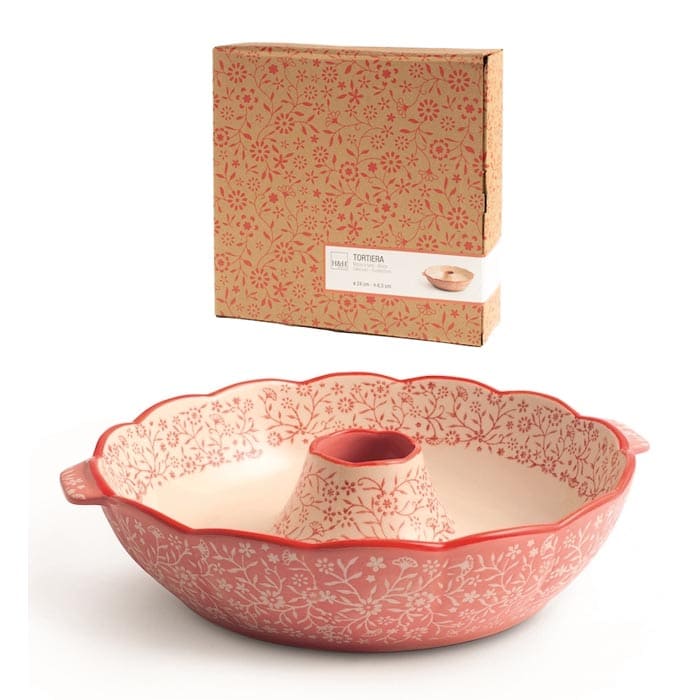 Tortiera Ciambella in Stoneware decorato Madame H&H 24x6 CM