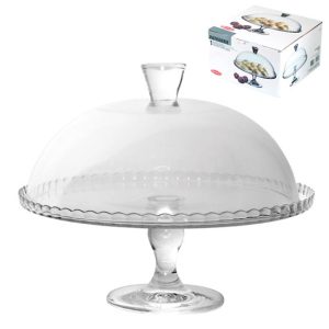 Alzata patisserie in vetro con cupola cm 32x27 h Pasabahce