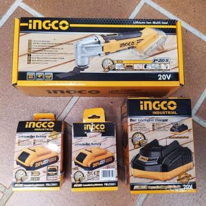 Kit utensile multifunzione caricabatterie 2 batterie Ingco 20V