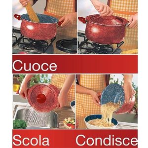 Cuocipasta multifunzione 3in1 Pasta Pot Aeternum rosso 4,7 litri