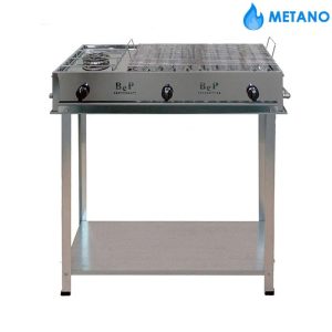 Barbecue Gas Inox Big Camping Completo di Kit Ruote Bep Metano
