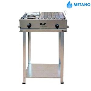 Barbecue Gas Inox Camping Completo di Kit Ruote Bep Metano