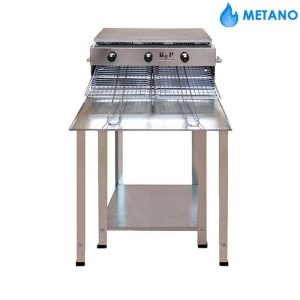 Barbecue Gas Inox Vulcano con Stop Gas e Kit ruote Bep Metano