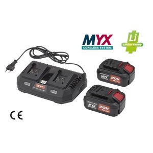 Kit Caricabatterie Universale doppio e 2 Batterie 4Ah Yamato MYX 20V