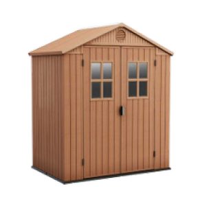 Casetta Giardino Darwin 6X4 finestre frontali Evotech marrone 190x122x221 cm