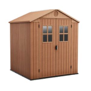 Casetta Giardino Darwin 6X6 finestre frontali Evotech marrone 190x183x221 cm