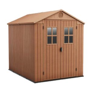 Casetta Giardino Darwin 6X8 finestre frontali Evotech marrone 190x244x221 cm