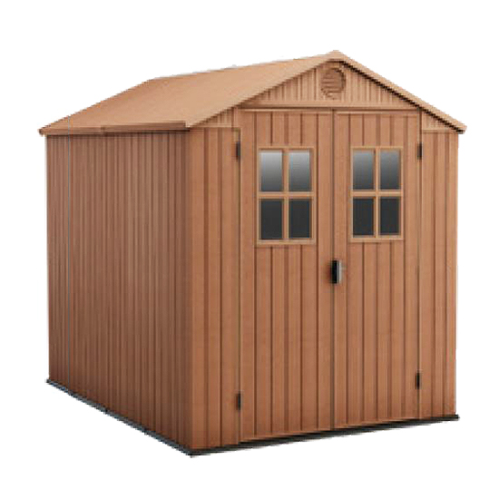 Casetta Giardino Darwin 6X8 finestre frontali Evotech marrone 190x244x221 cm