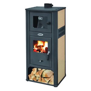 Stufa a legna acciaio con forno Blinky Roma S Avorio 11,3 KW