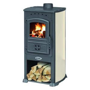 Stufa a legna acciaio Blinky Zar Modena porta vetro Avorio 7,3 KW